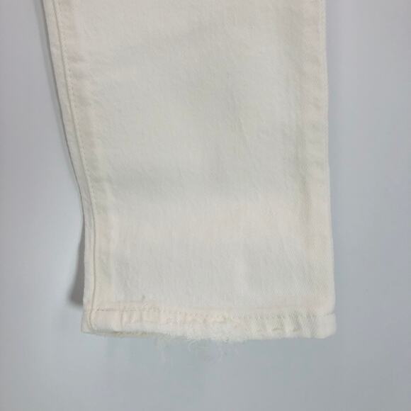 NEW Levi's 501 Skinny Jeans White Womens 28 x 28 Button Fly High Rise Distressed - Picture 6 of 14